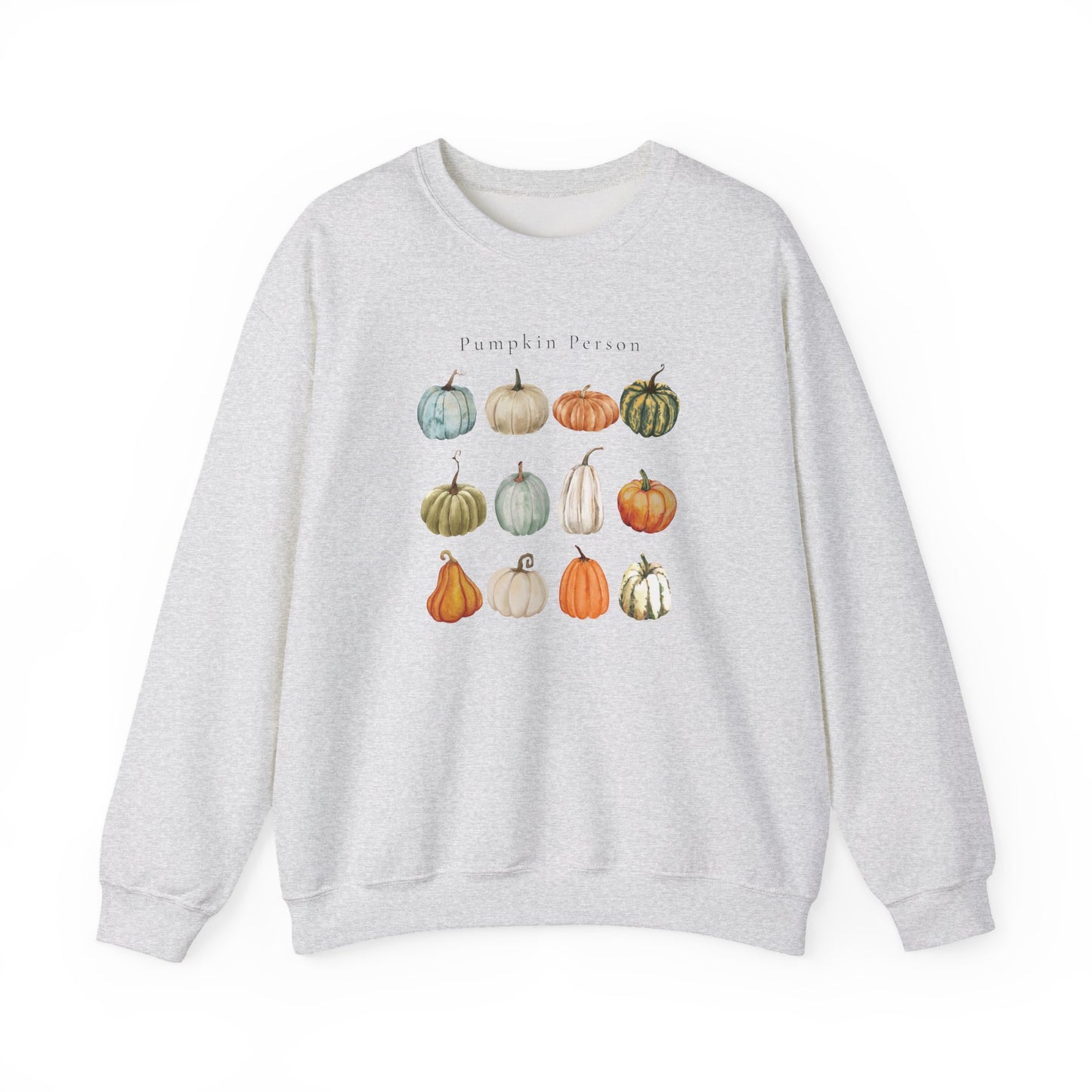 Pumpkin Person-Fall & Autumn-Inspired Pumpkin-Vibes Theme Crew Neck Graphic Sweatshirt