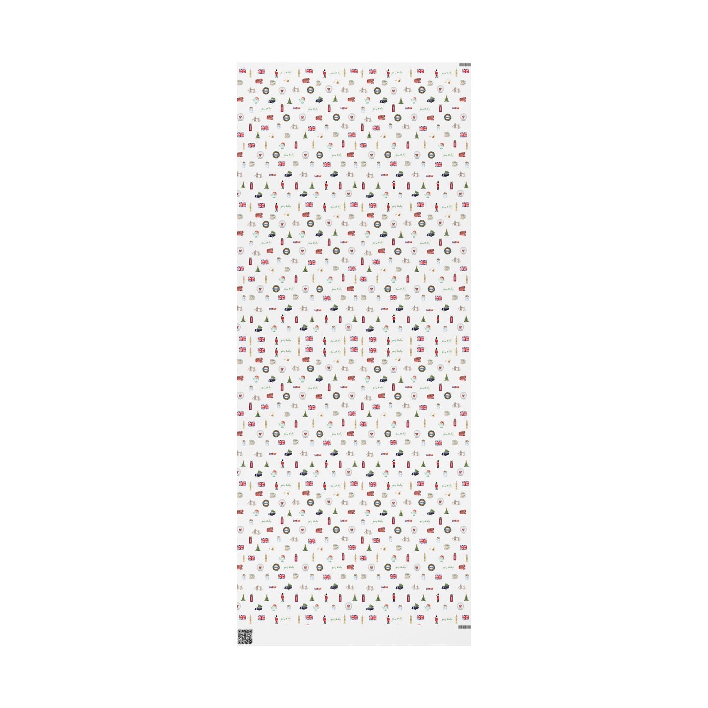 London Themed Christmas Festive Whimsical Wrapping Paper For Holiday, Christmas Gifts