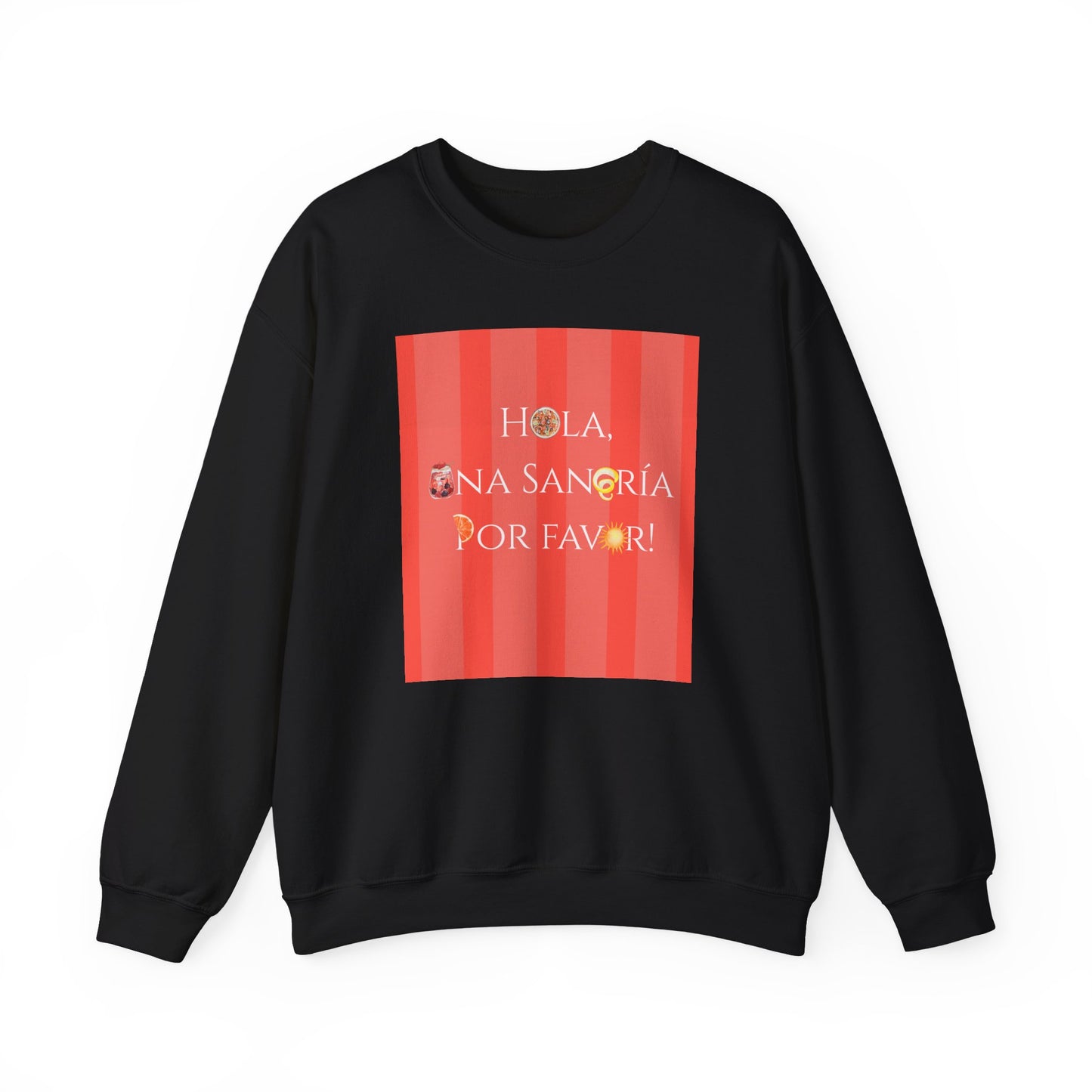 Spain-Inspired Sangría Summer Striped T-Shirt, Graphic Crewneck Sweatshirt With Spanish Vibes