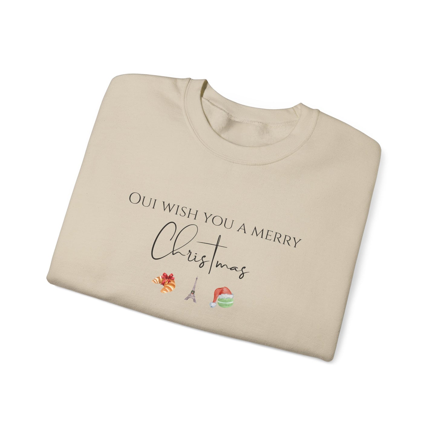 Oui Wish You a Merry Christmas-Paris France Inspired Sweatshirt