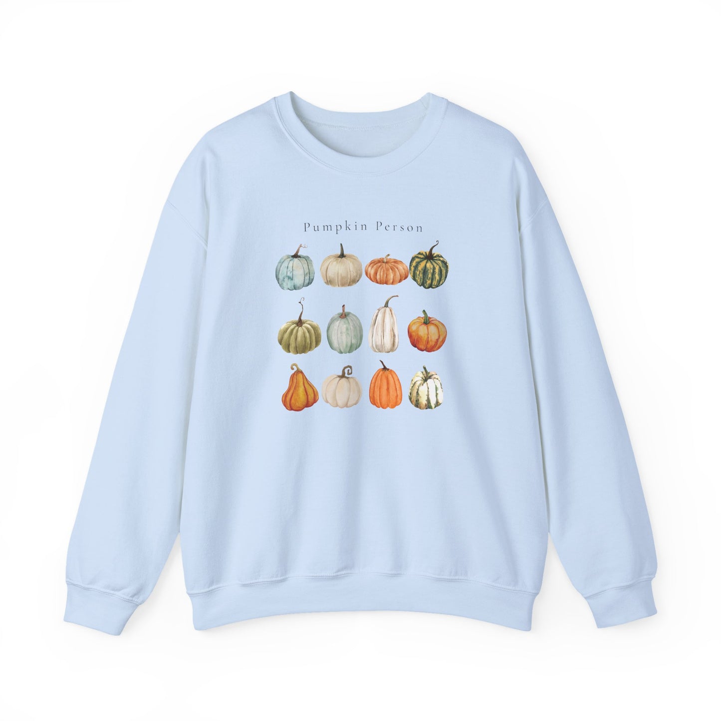 Pumpkin Person-Fall & Autumn-Inspired Pumpkin-Vibes Theme Crew Neck Graphic Sweatshirt