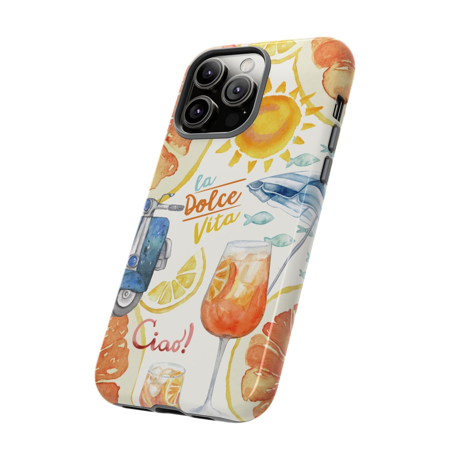 Italian Summer Spritz Beach Phone Case, Summer Vibes, Beach Scene, Colorful Tough Case Phone Cover