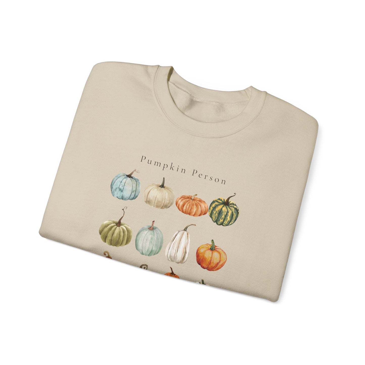 Pumpkin Person-Fall & Autumn-Inspired Pumpkin-Vibes Theme Crew Neck Graphic Sweatshirt