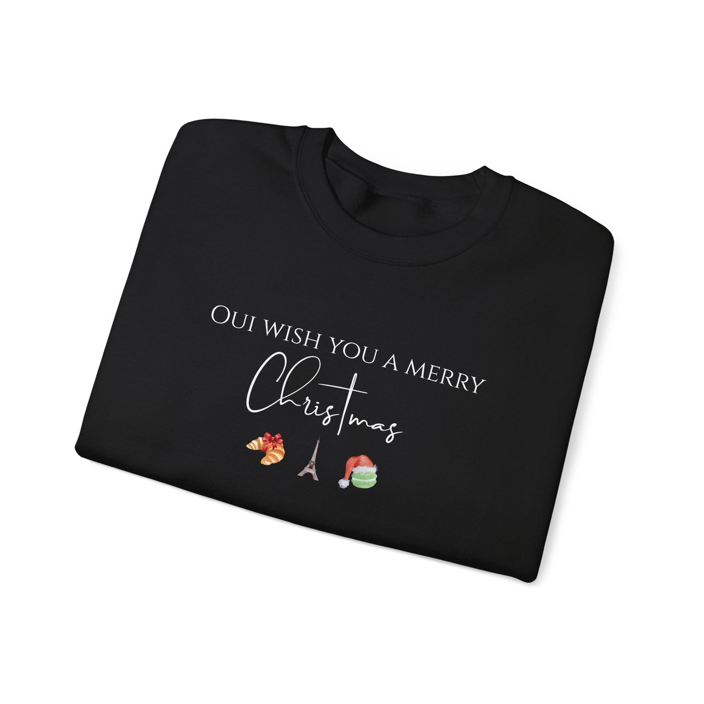 Oui Wish You a Merry Christmas-Paris France Inspired Sweatshirt