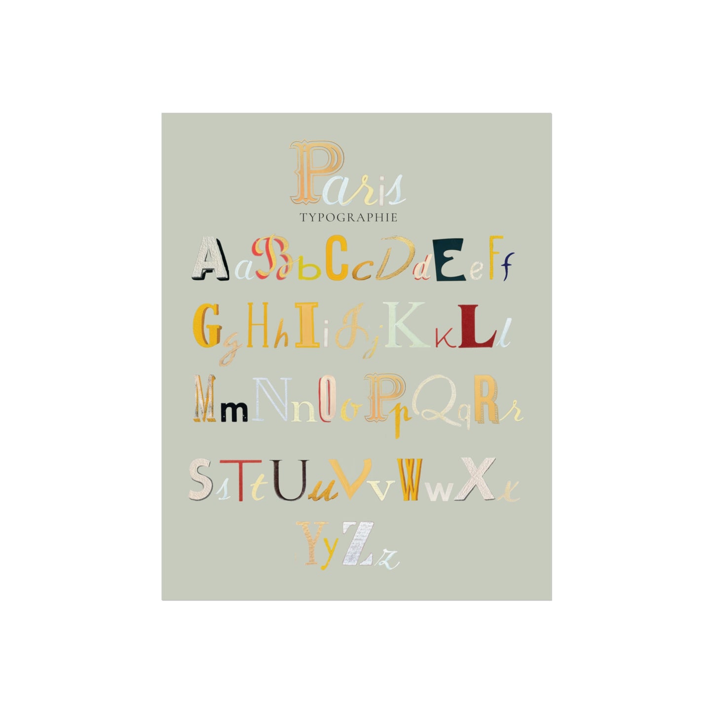 Paris Typography Alphabet Poster | Fine Art Poster I Paris Gift