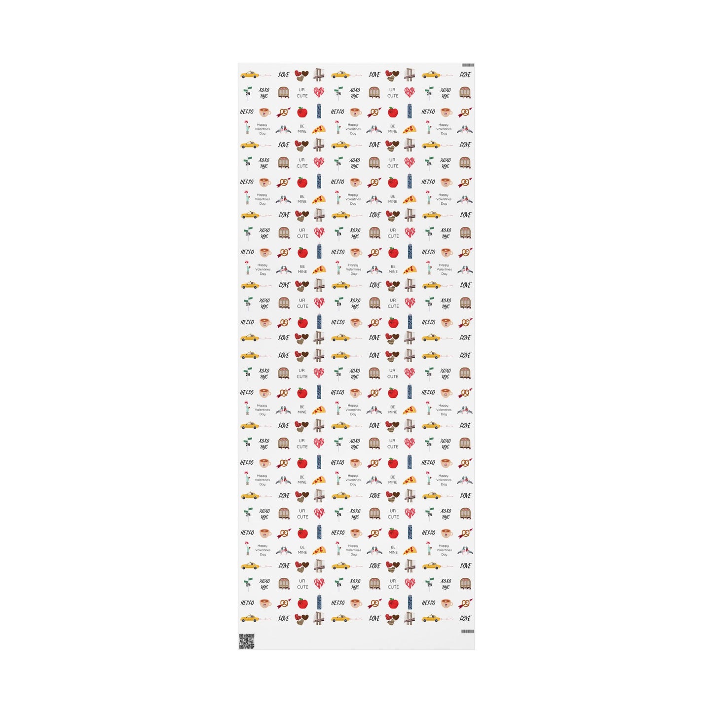 New York City Themed Valentines Day Wrapping Paper