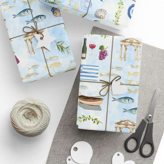 Greek Summer Wrapping Paper Gift Wrap