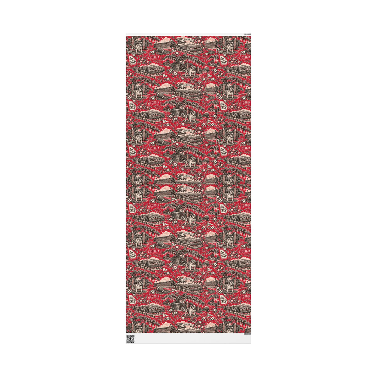 Athens, Georgia Football Toile Wrapping Paper: Red and Black Gift Wrap
