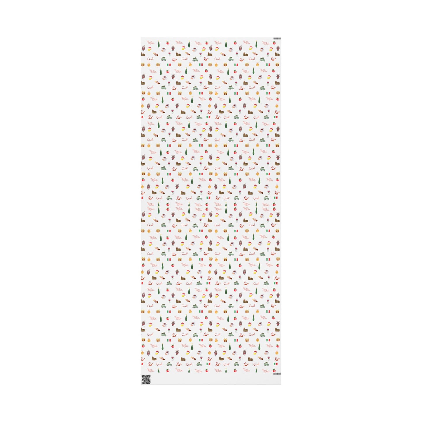 Italian Themed Christmas Festive Whimsical Wrapping Paper For Holiday, Christmas Gifts and Presents