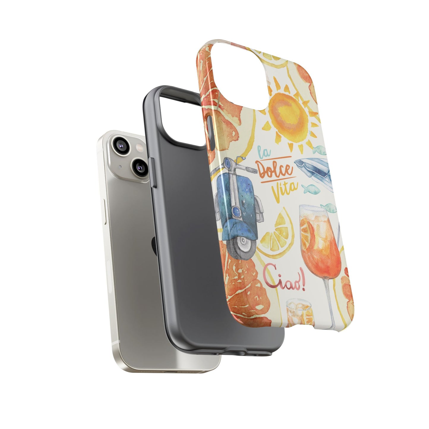 Italian Summer Spritz Beach Phone Case, Summer Vibes, Beach Scene, Colorful Tough Case Phone Cover