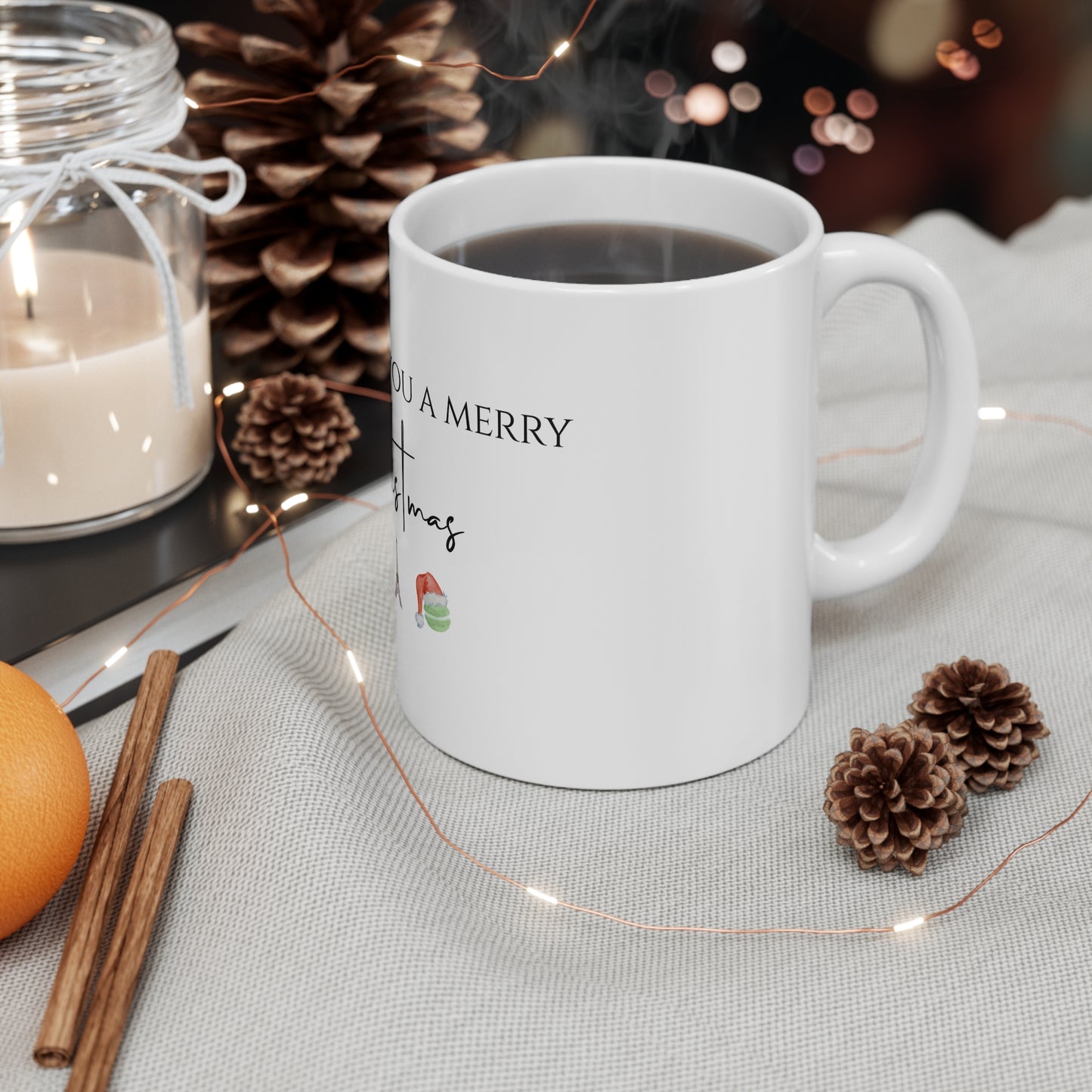 Oui Wish You a Merry Christmas Mug French-Inspired Holiday Mug