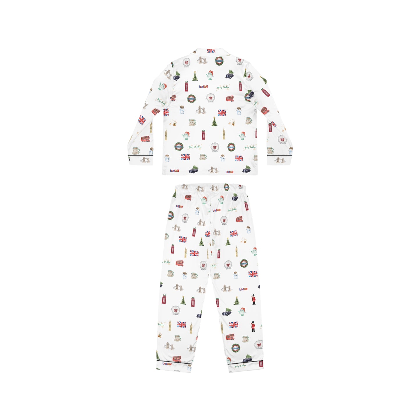 London Christmas Holidays Women's Satin Pajamas