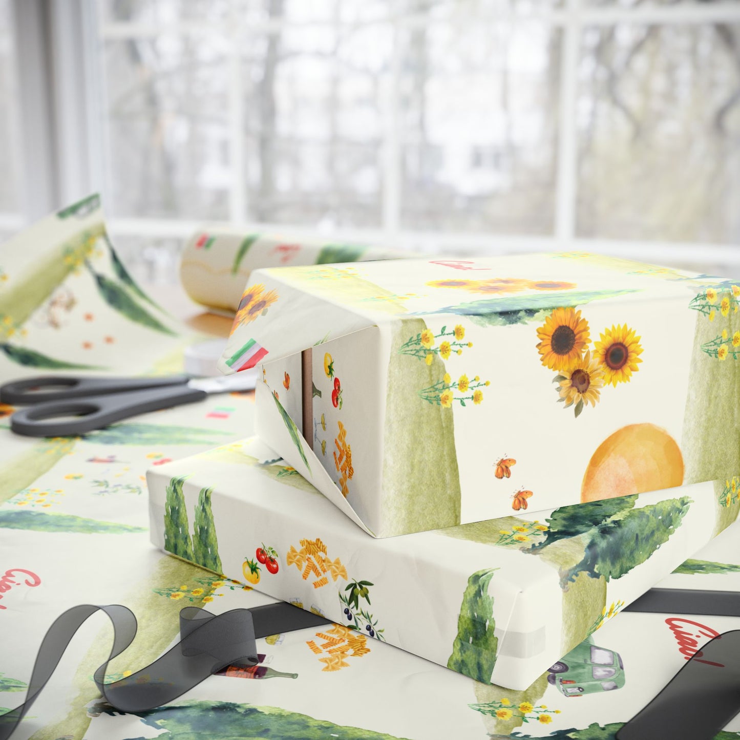 Tuscan Italy Summer Wrapping Paper Gift Wrap