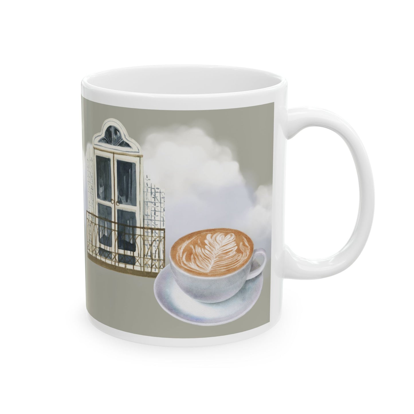 Mentally Sipping Cafe Au Lait On A Paris Balcony- Travel Vignette Coffee Mug