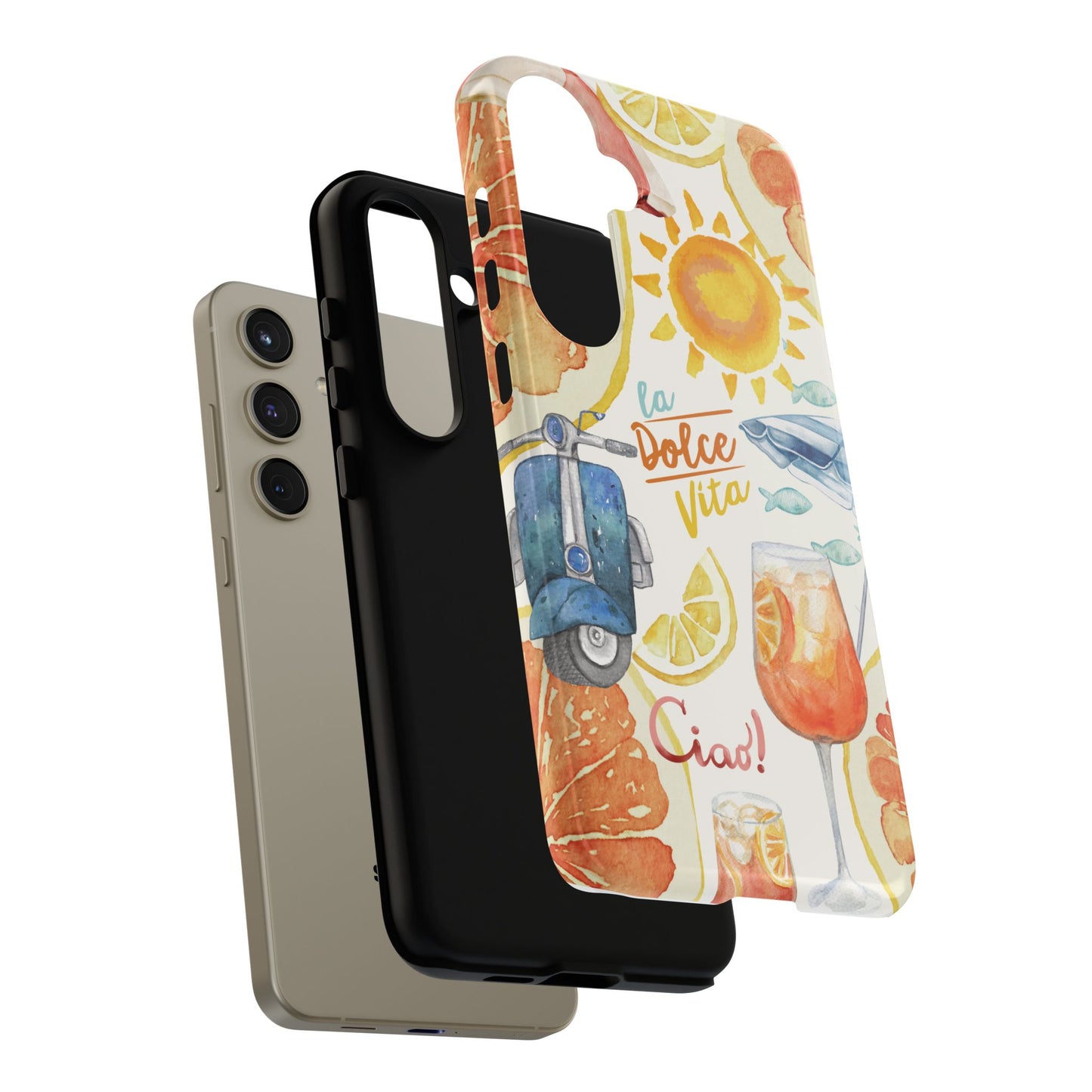 Italian Summer Spritz Beach Phone Case, Summer Vibes, Beach Scene, Colorful Tough Case Phone Cover