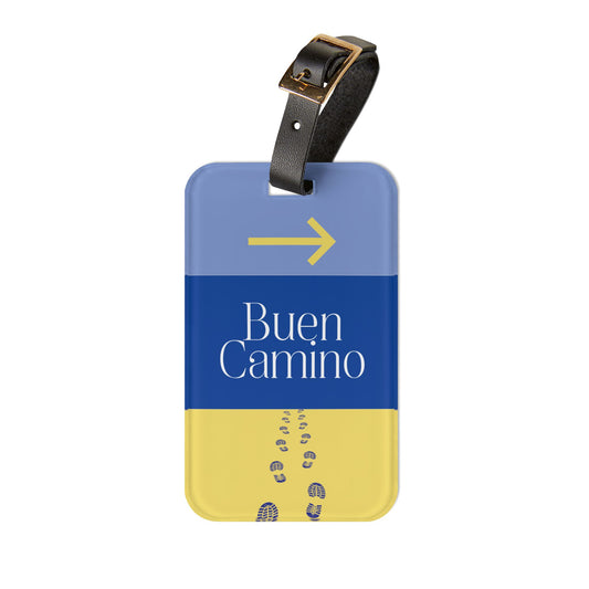 Buen Camino Acrylic Travel Luggage Tag - Camino de Santiago Gif - Travel Accessory