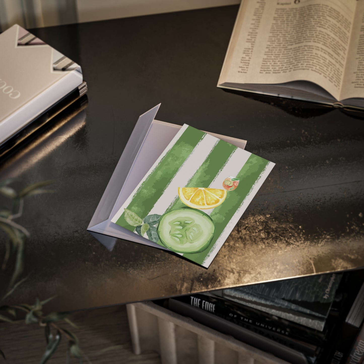 Apertivo Escape Euro Summer Drinks Notecard - Pimm's Cup
