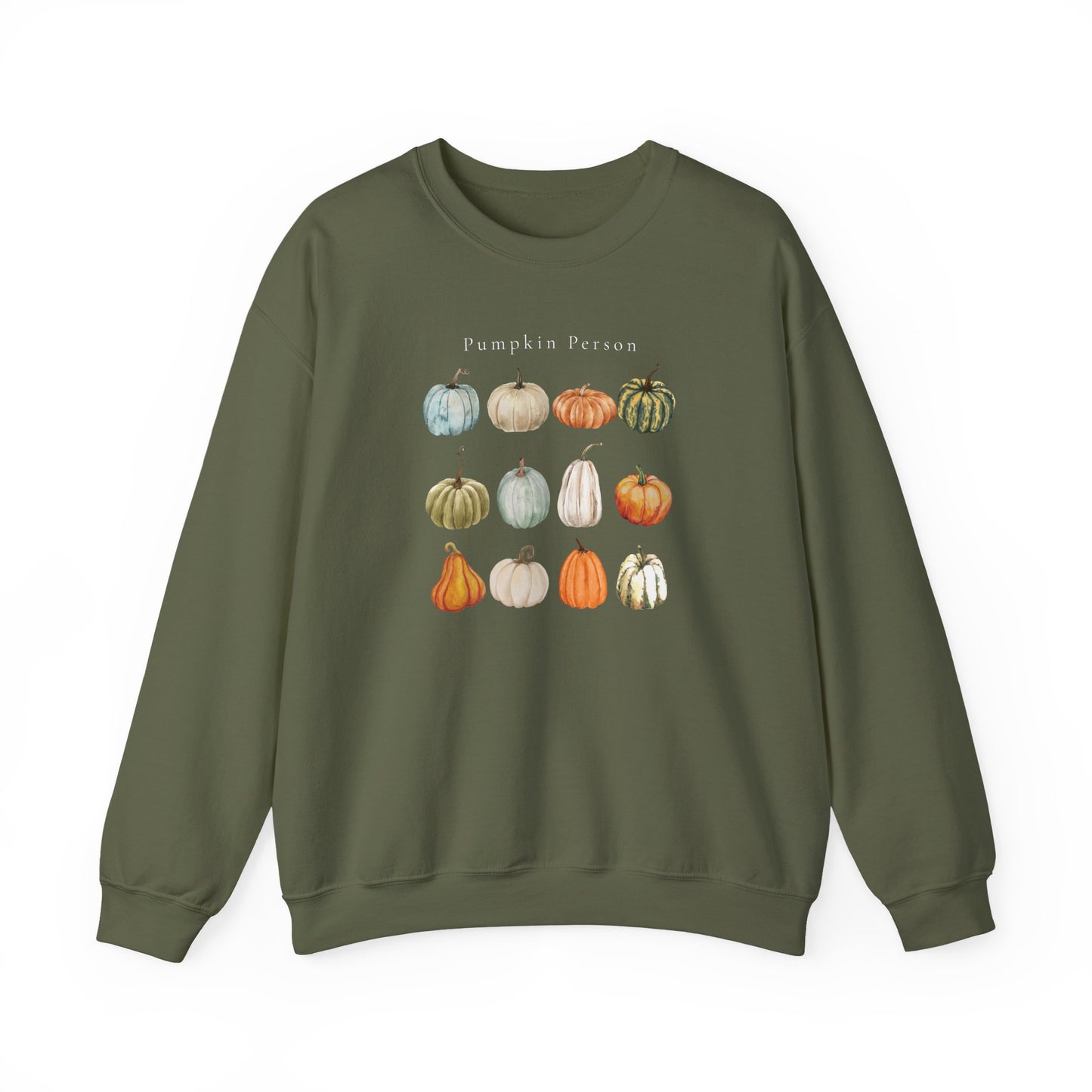 Pumpkin Person-Fall & Autumn-Inspired Pumpkin-Vibes Theme Crew Neck Graphic Sweatshirt