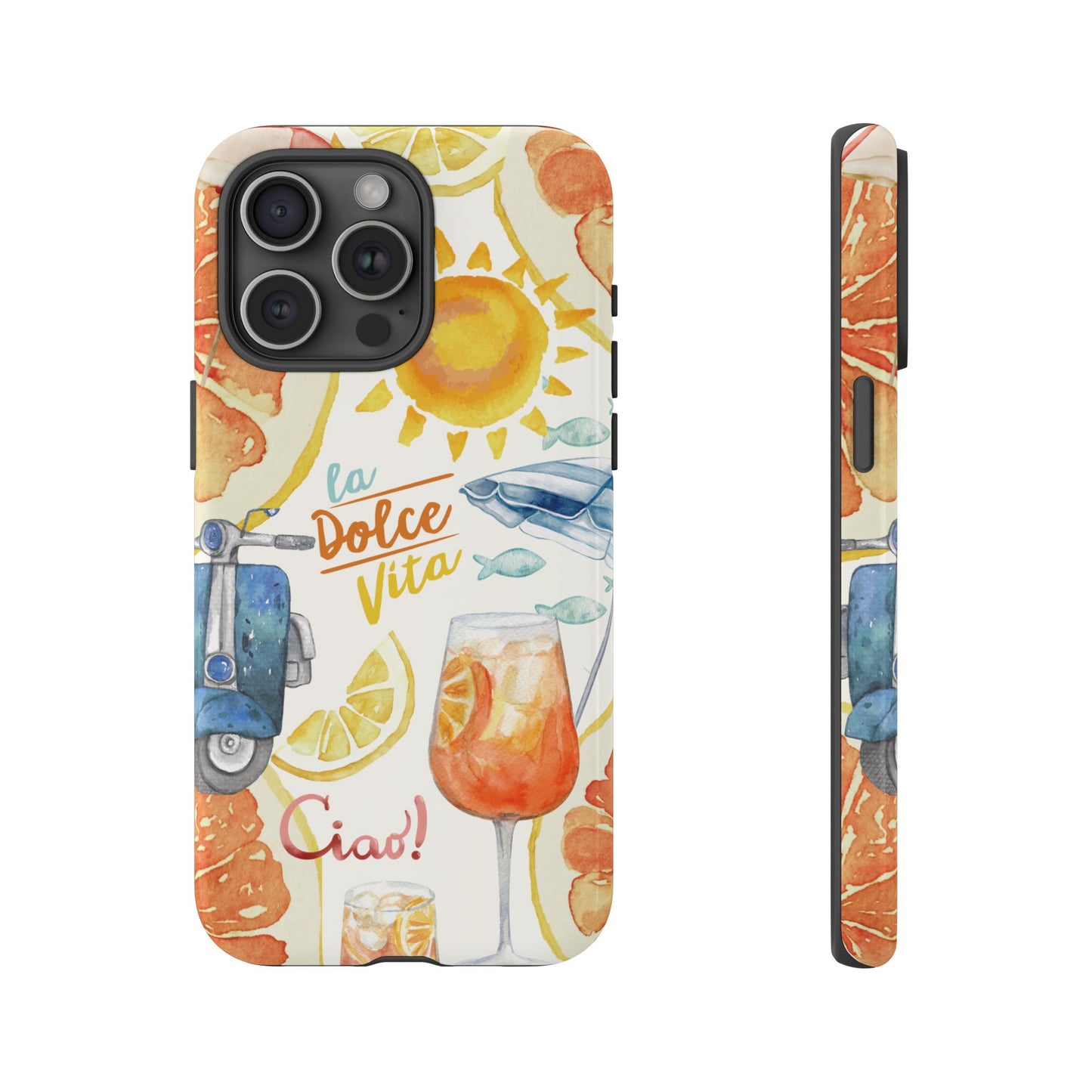 Italian Summer Spritz Beach Phone Case, Summer Vibes, Beach Scene, Colorful Tough Case Phone Cover