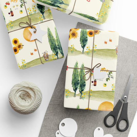 Tuscan Italy Summer Wrapping Paper Gift Wrap