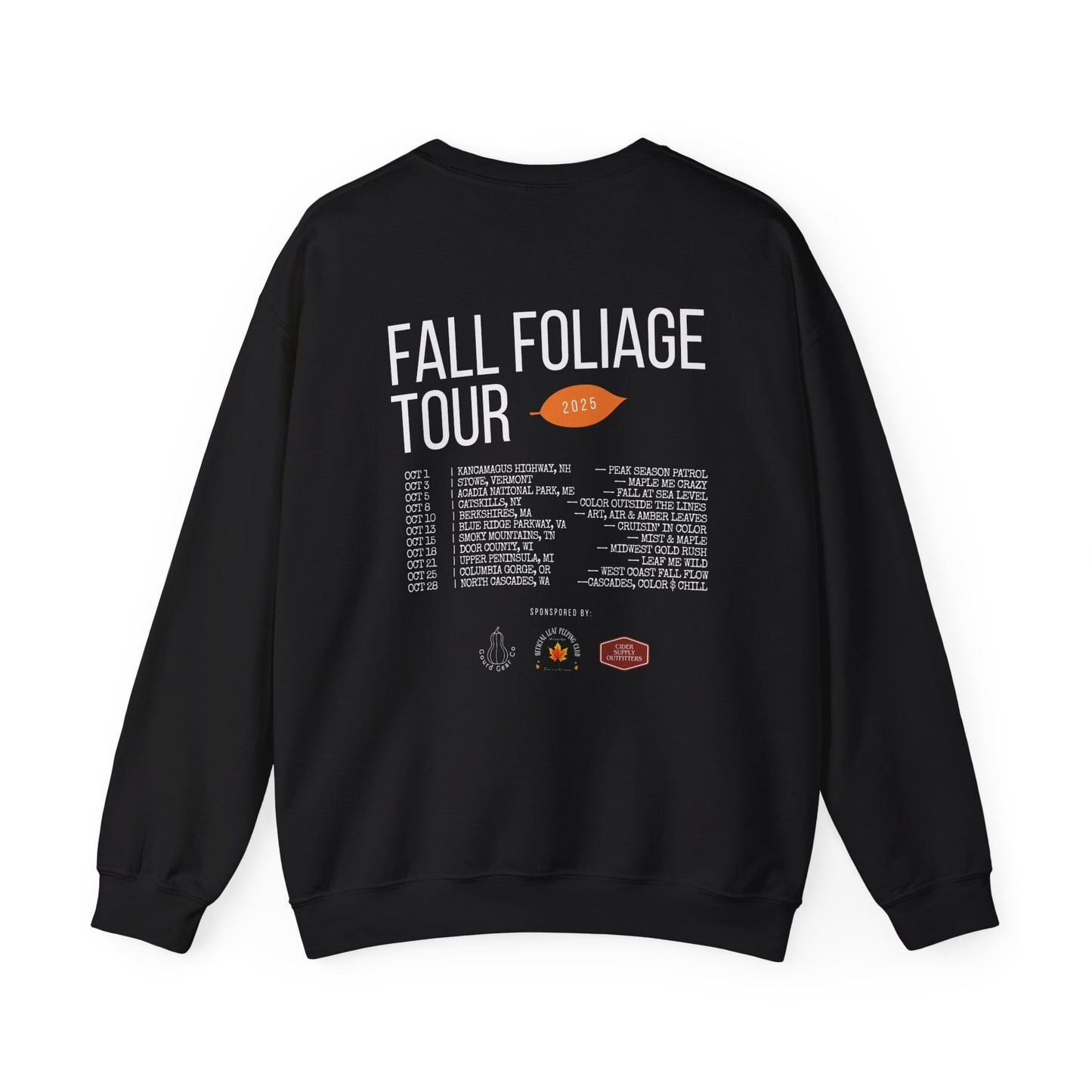 Chasing Fall Color Coast To Coast- Concert Style  Graphic Crewneck Sweatshirt For Fall and Leaf Lovers