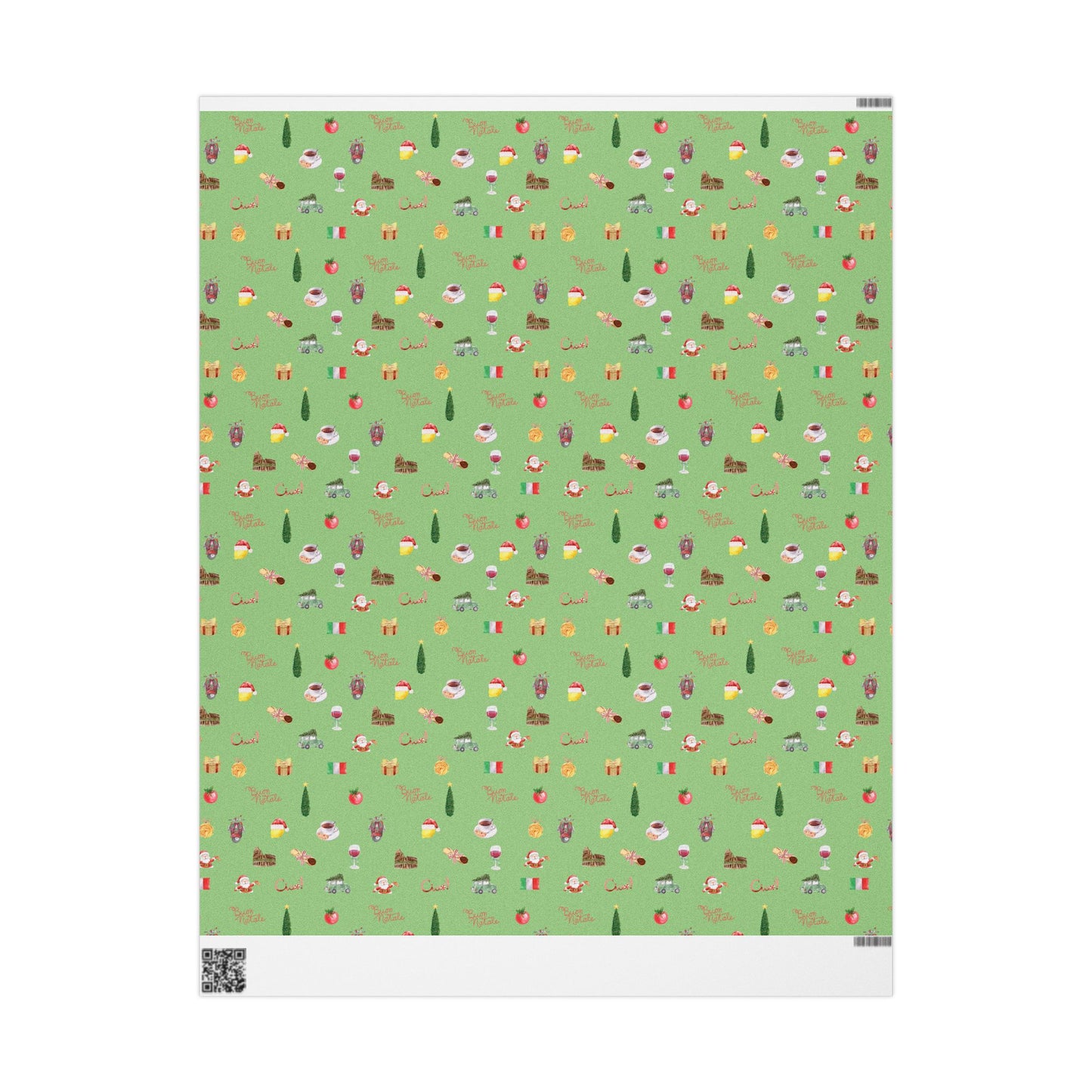 Italian Themed Christmas Festive Whimsical Wrapping Paper For Holiday, Christmas Gifts