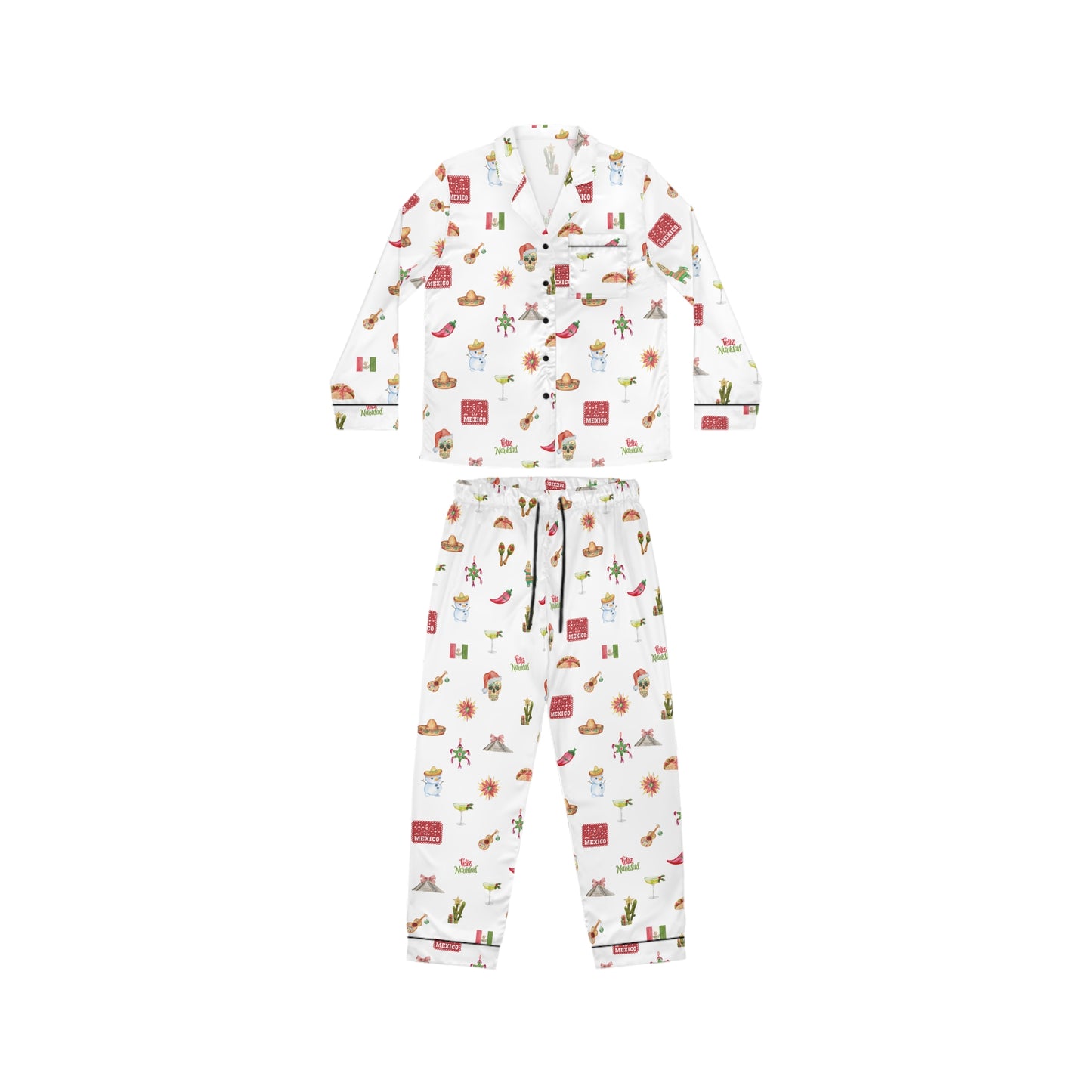 Mexico Christmas Holidays Women's Satin Pajamas