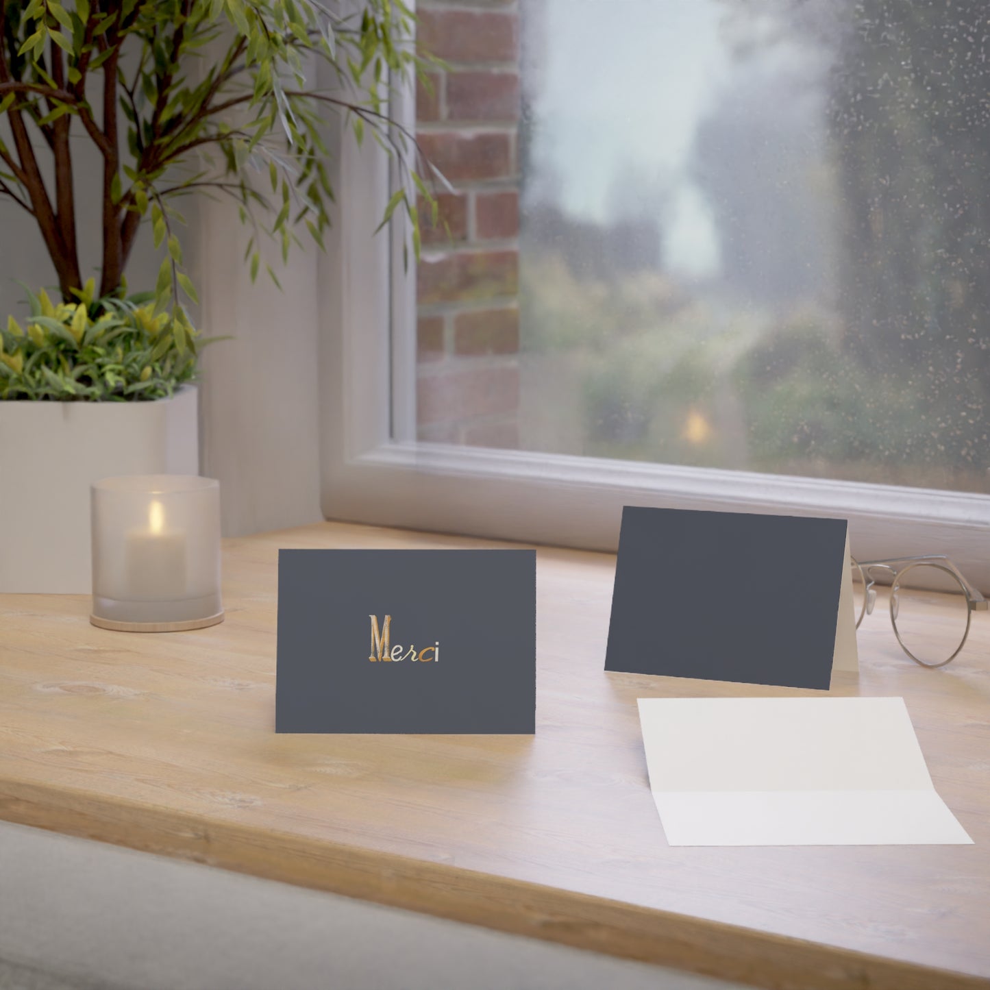 Merci -Thank You Greeting Card, French Parisian Typography