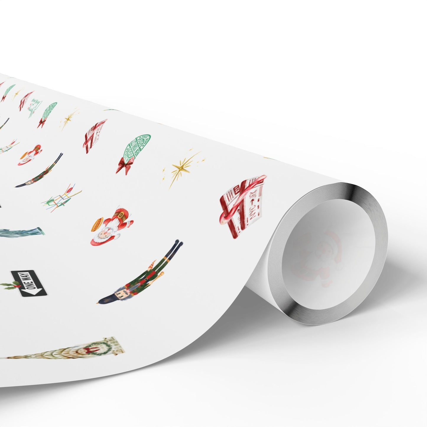 New York City Themed Christmas Festive Whimsical Wrapping Paper For Holiday, Christmas Gifts