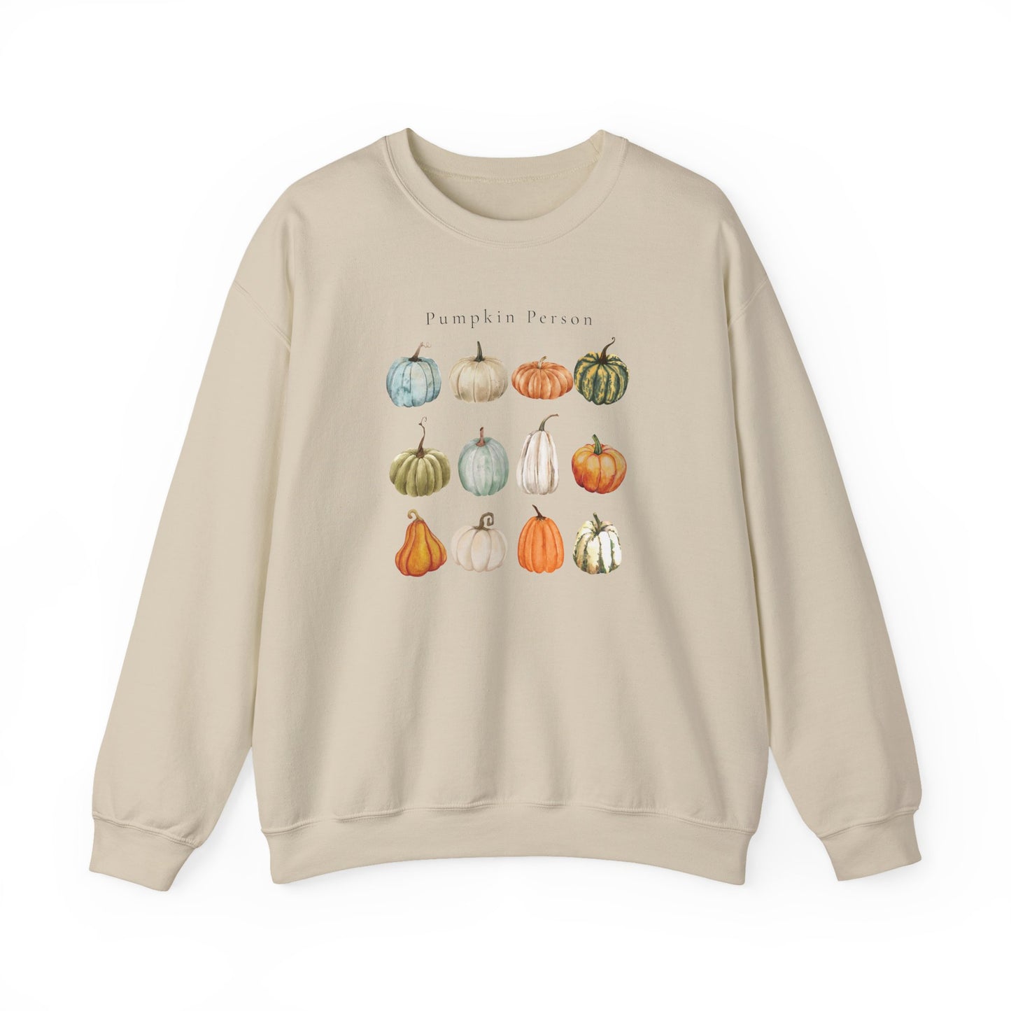 Pumpkin Person-Fall & Autumn-Inspired Pumpkin-Vibes Theme Crew Neck Graphic Sweatshirt