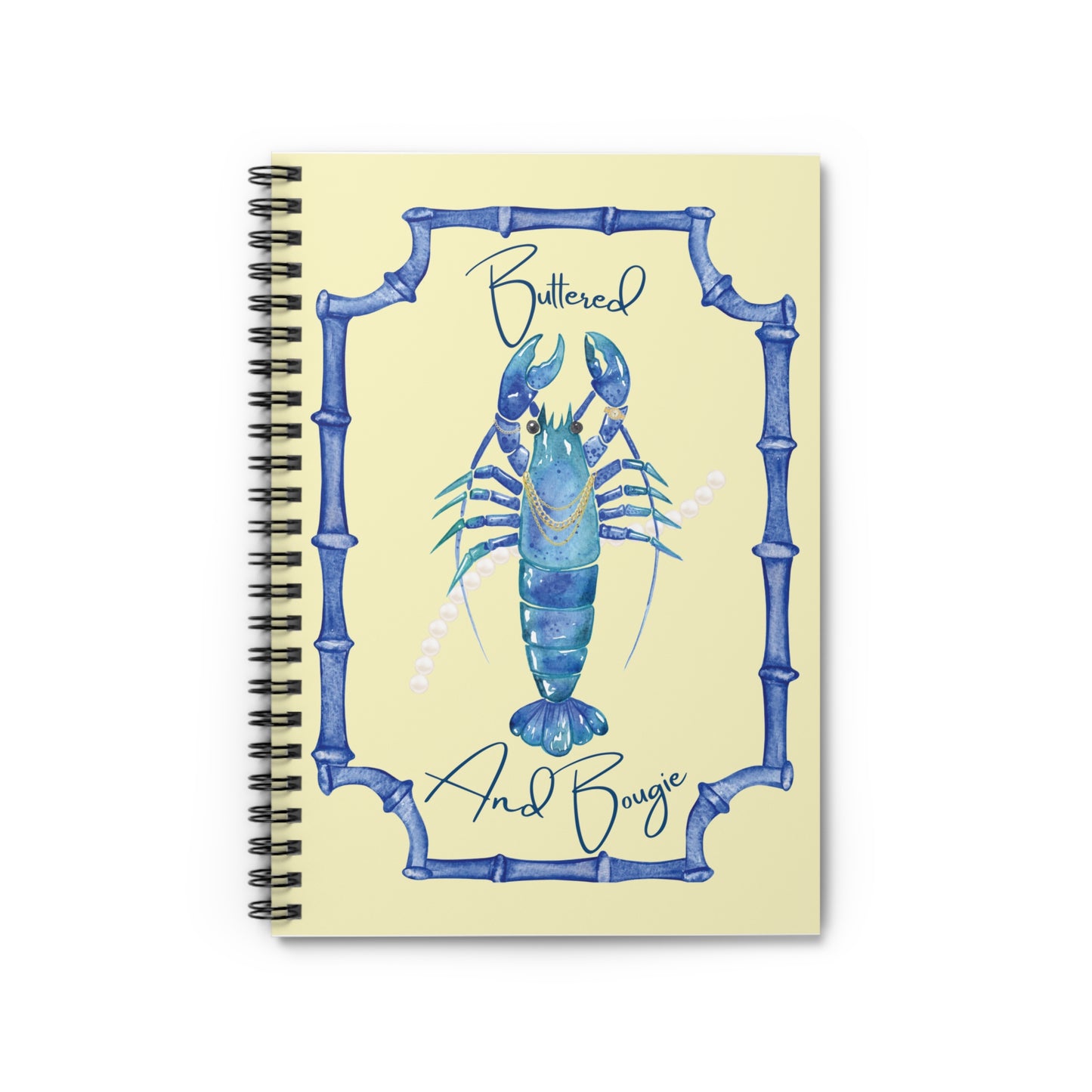 Buttered and Bougie- Journal and Spiral Notebook - Lobster, Nautical, Coastal Summer Notebook