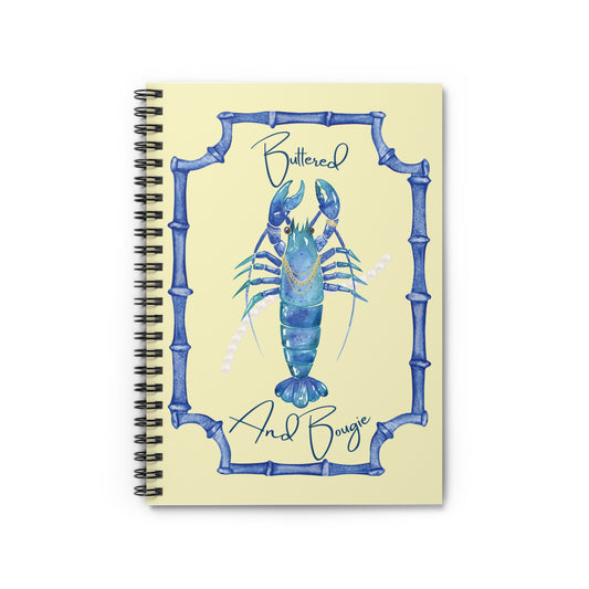 Buttered and Bougie- Journal and Spiral Notebook - Lobster, Nautical, Coastal Summer Notebook