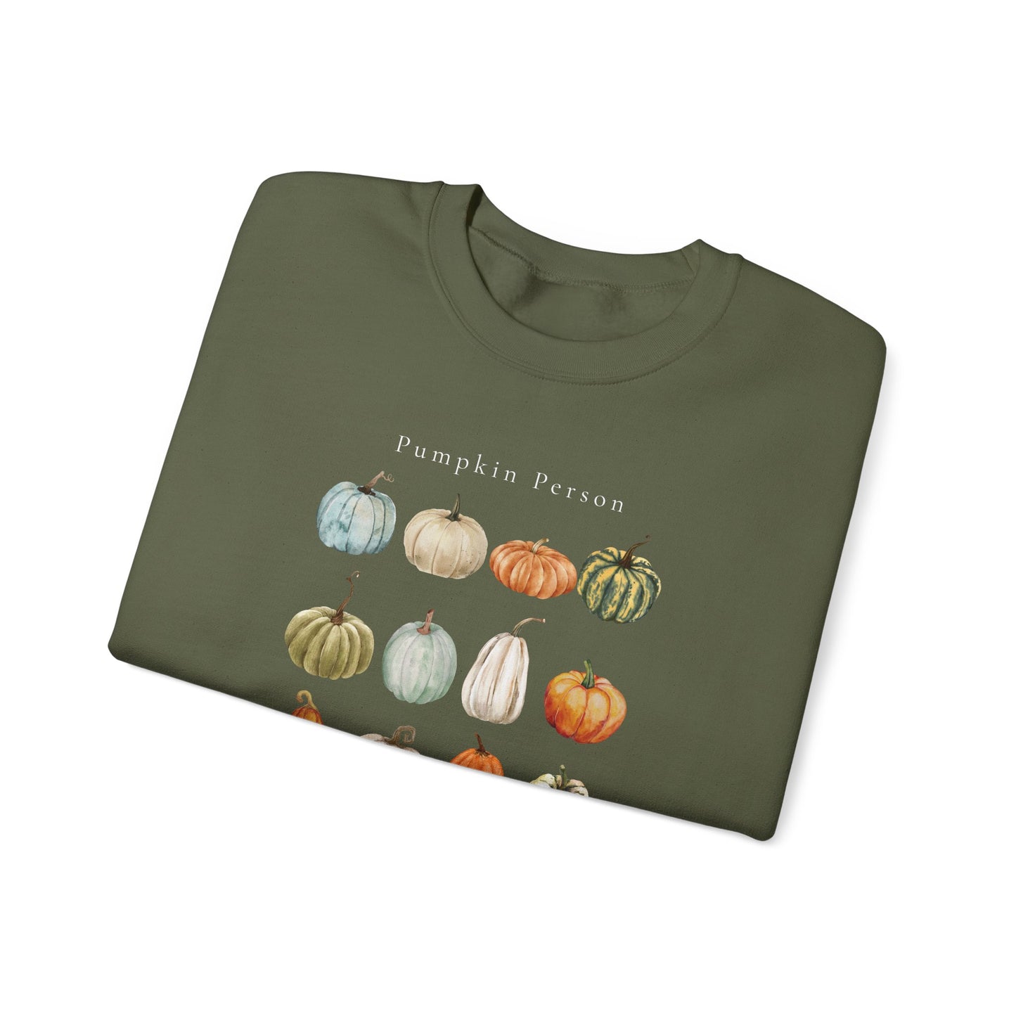 Pumpkin Person-Fall & Autumn-Inspired Pumpkin-Vibes Theme Crew Neck Graphic Sweatshirt