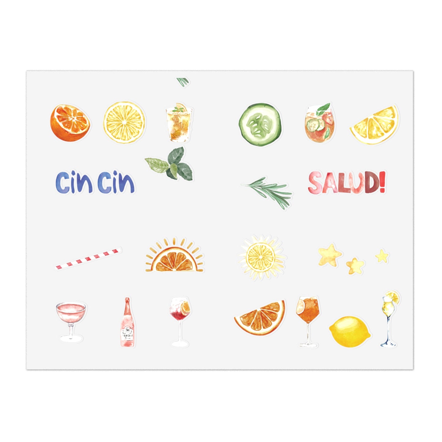 Apertivo Escape- Sticker Sheet Euro Summer Drink Designs