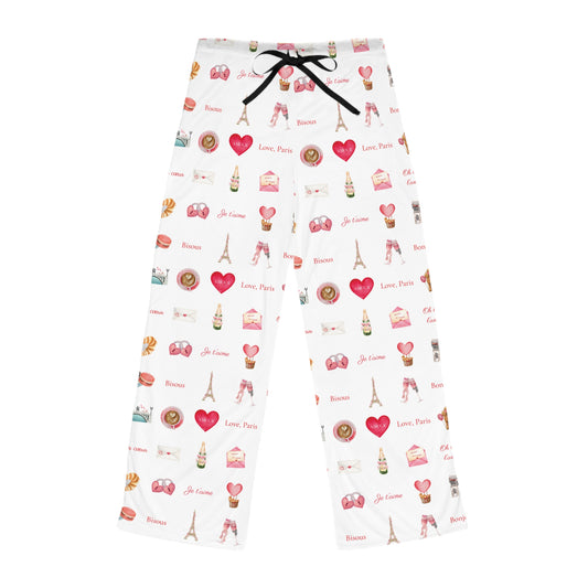 Women's Paris Valentines Day Inspired Pajama Pants
