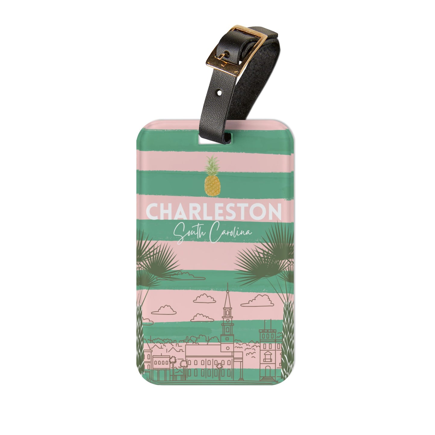 Charleston South Carolina Acrylic Travel Luggage Tag - Bachelorette, Group, Travel Gift