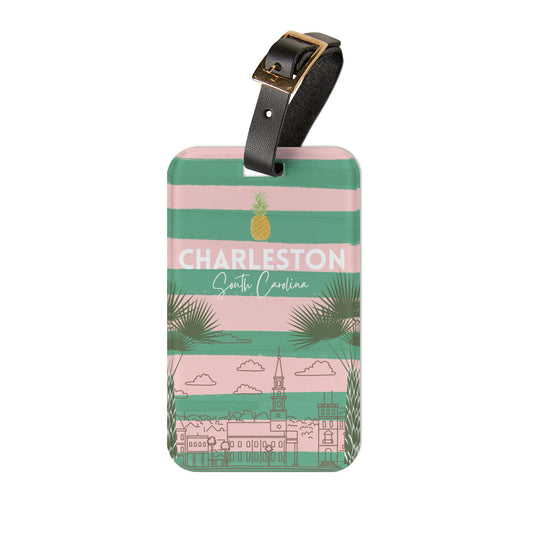 Charleston South Carolina Acrylic Travel Luggage Tag - Bachelorette, Group, Travel Gift