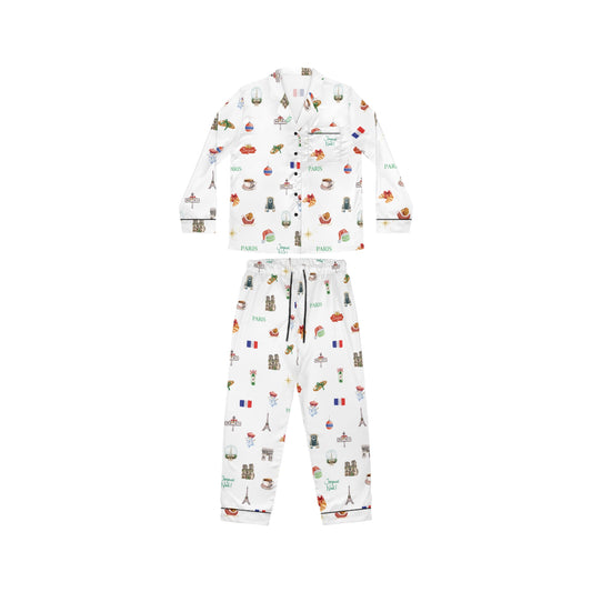 Paris Christmas Holidays Women's Satin Pajamas