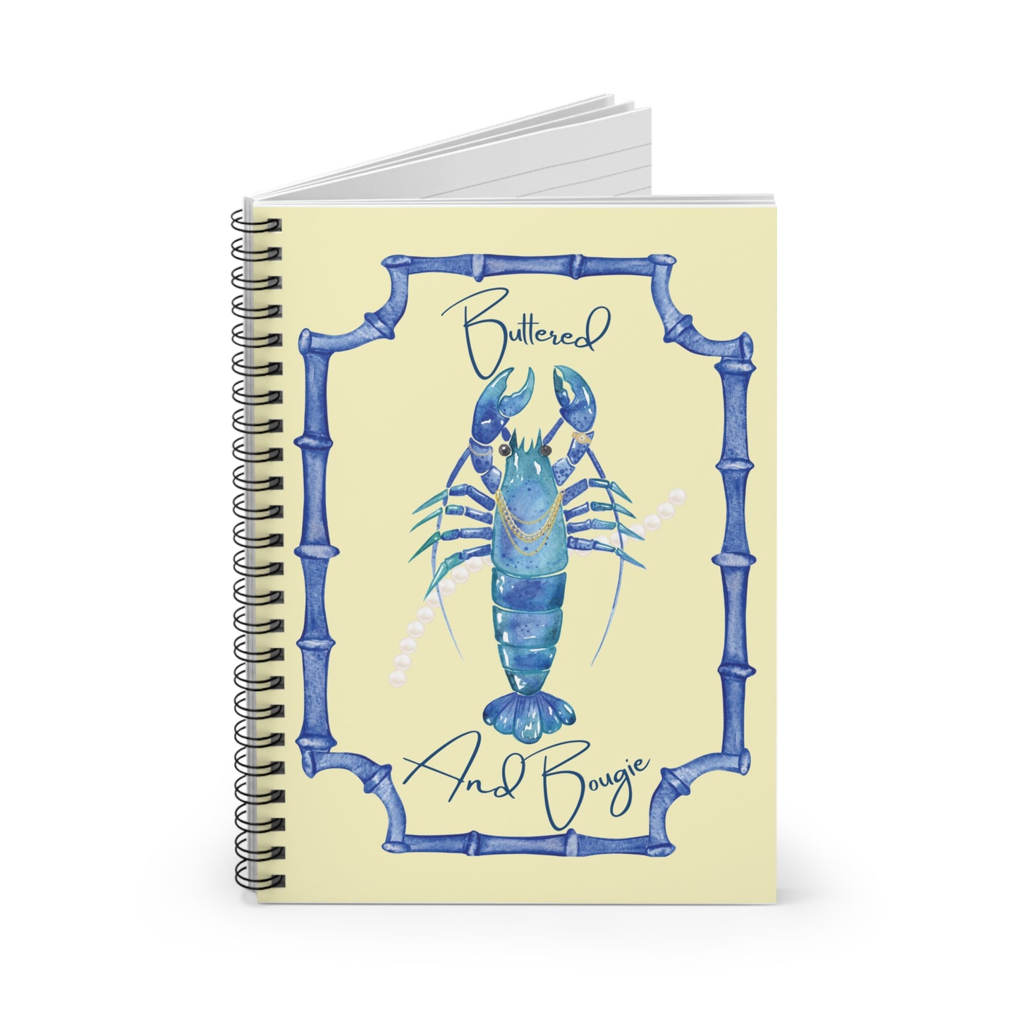 Buttered and Bougie- Journal and Spiral Notebook - Lobster, Nautical, Coastal Summer Notebook