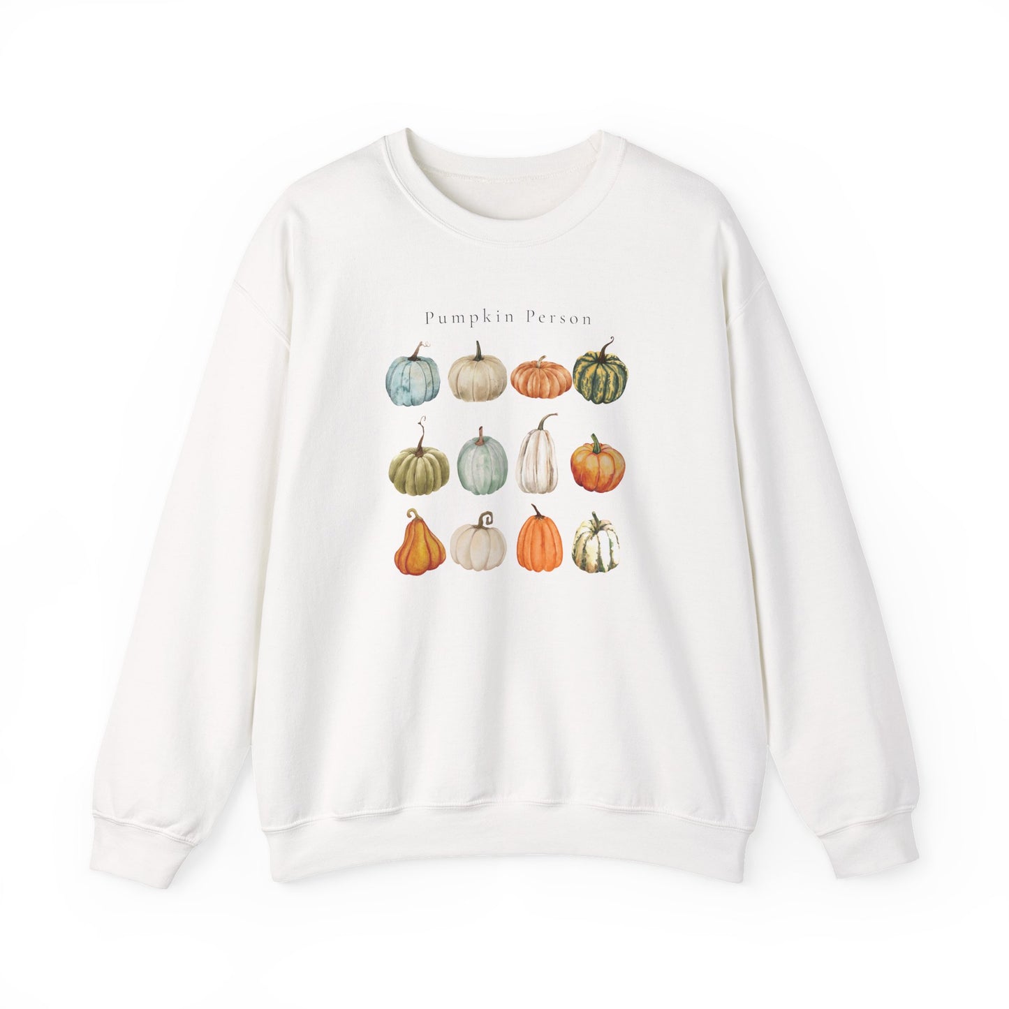 Pumpkin Person-Fall & Autumn-Inspired Pumpkin-Vibes Theme Crew Neck Graphic Sweatshirt