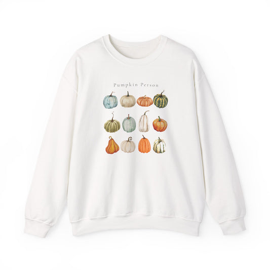 Pumpkin Person-Fall & Autumn-Inspired Pumpkin-Vibes Theme Crew Neck Graphic Sweatshirt