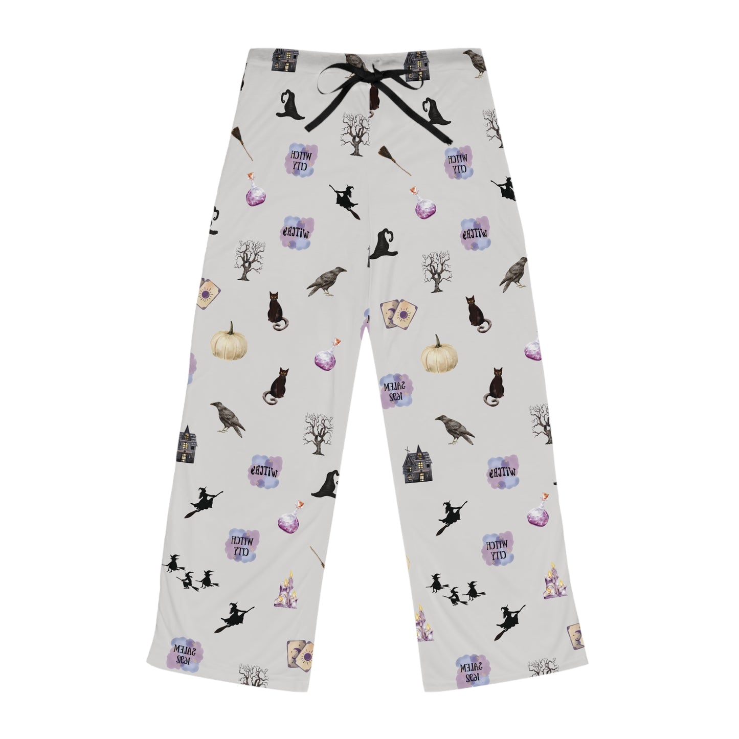 Salem Mass Halloween Witch Themed Drawstring Pajamas Lounge Pants