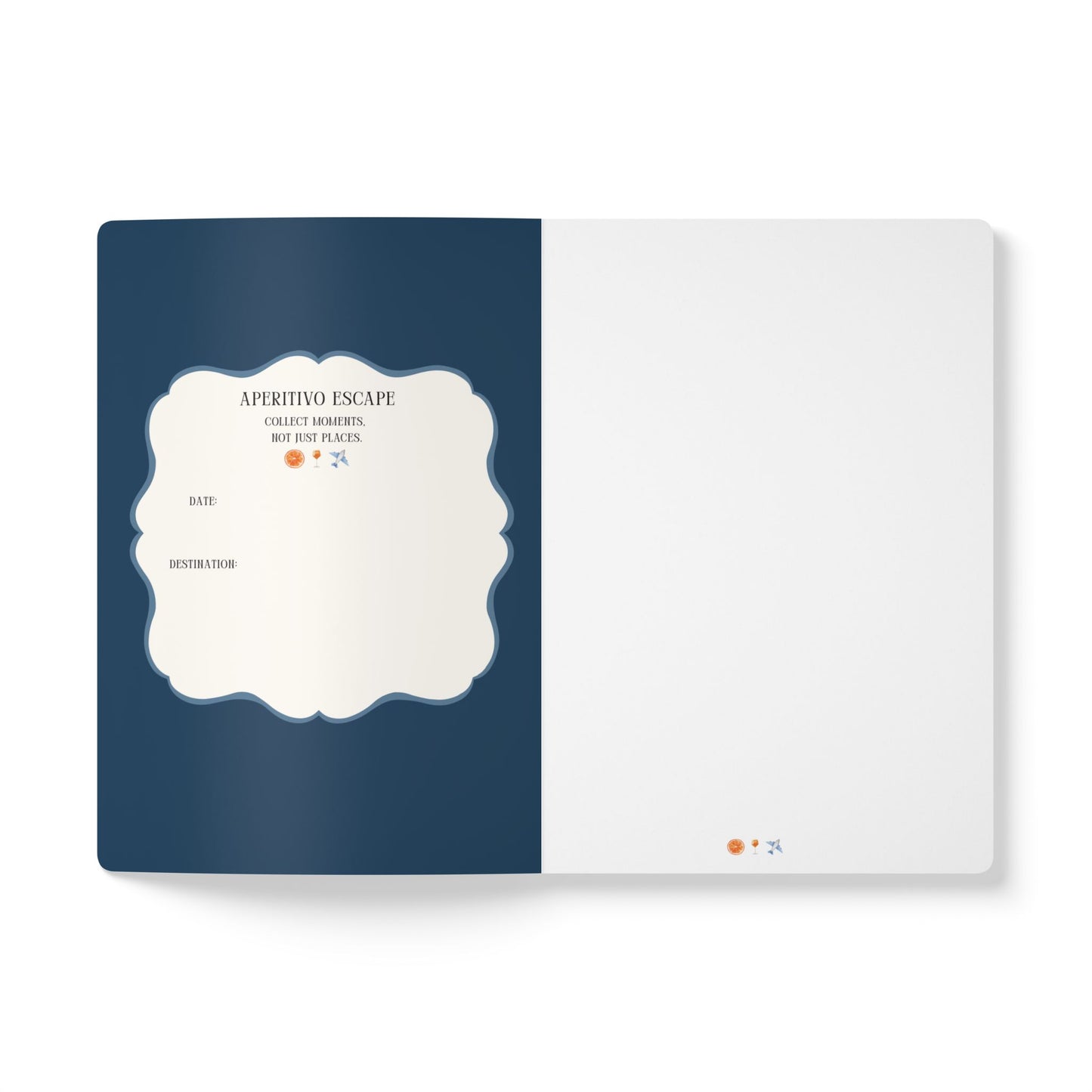 Aperitivo Escape Travel Notebook | Mediterranean Summer Journal | Vacation Soft Cover Notebook | Travel Gift