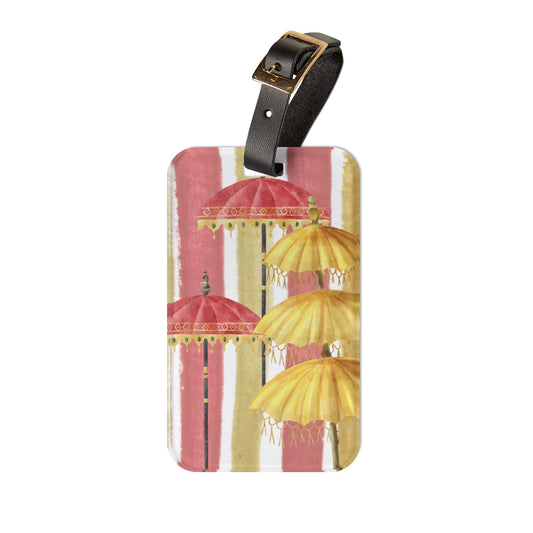 Umbrella Themed Colorful Bali Indonesia Inspired Tropical Umbrella Travel Luggage Tags - Vacation, Travel, Gift, Wanderlust Essentials