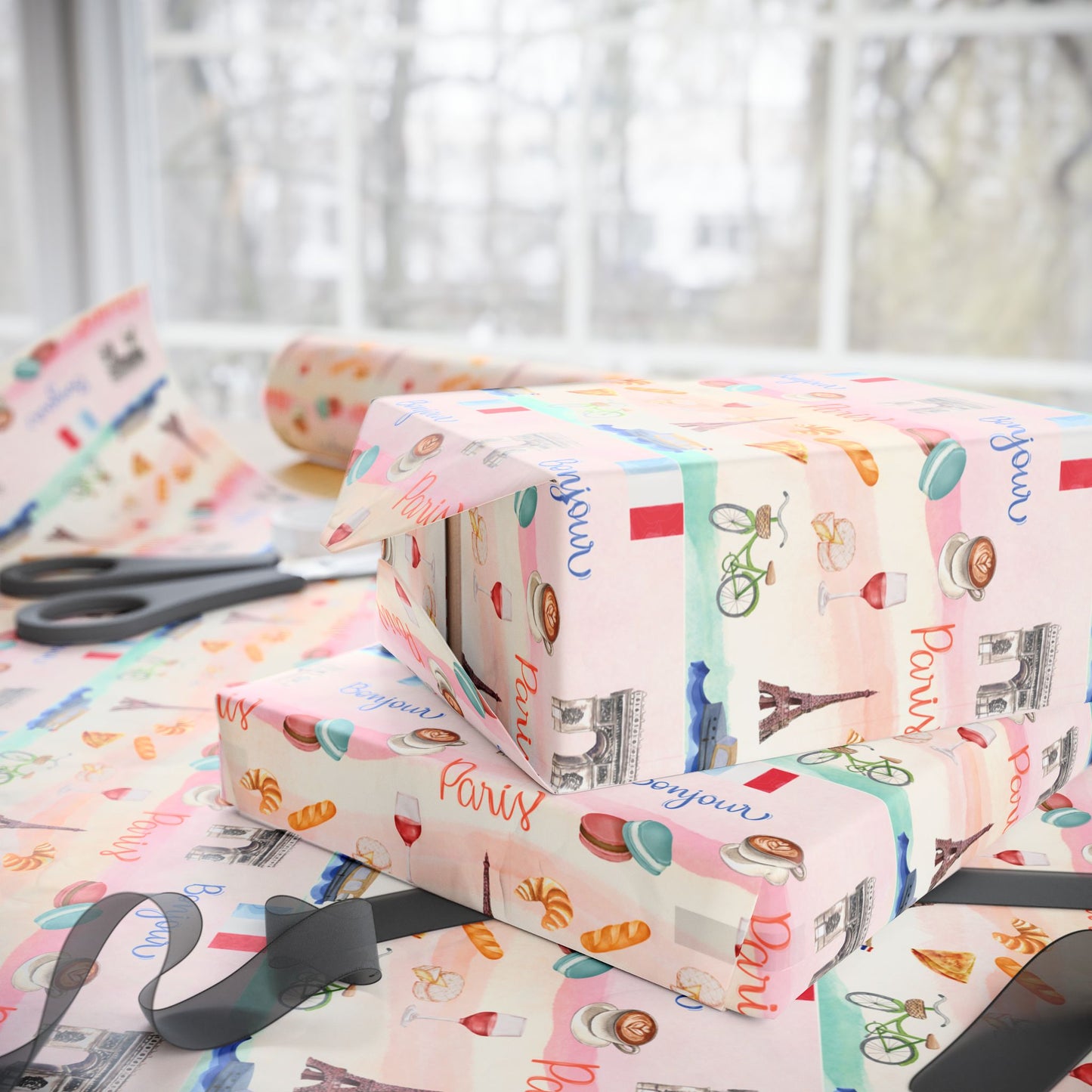 Paris France Wrapping Paper Gift Wrap