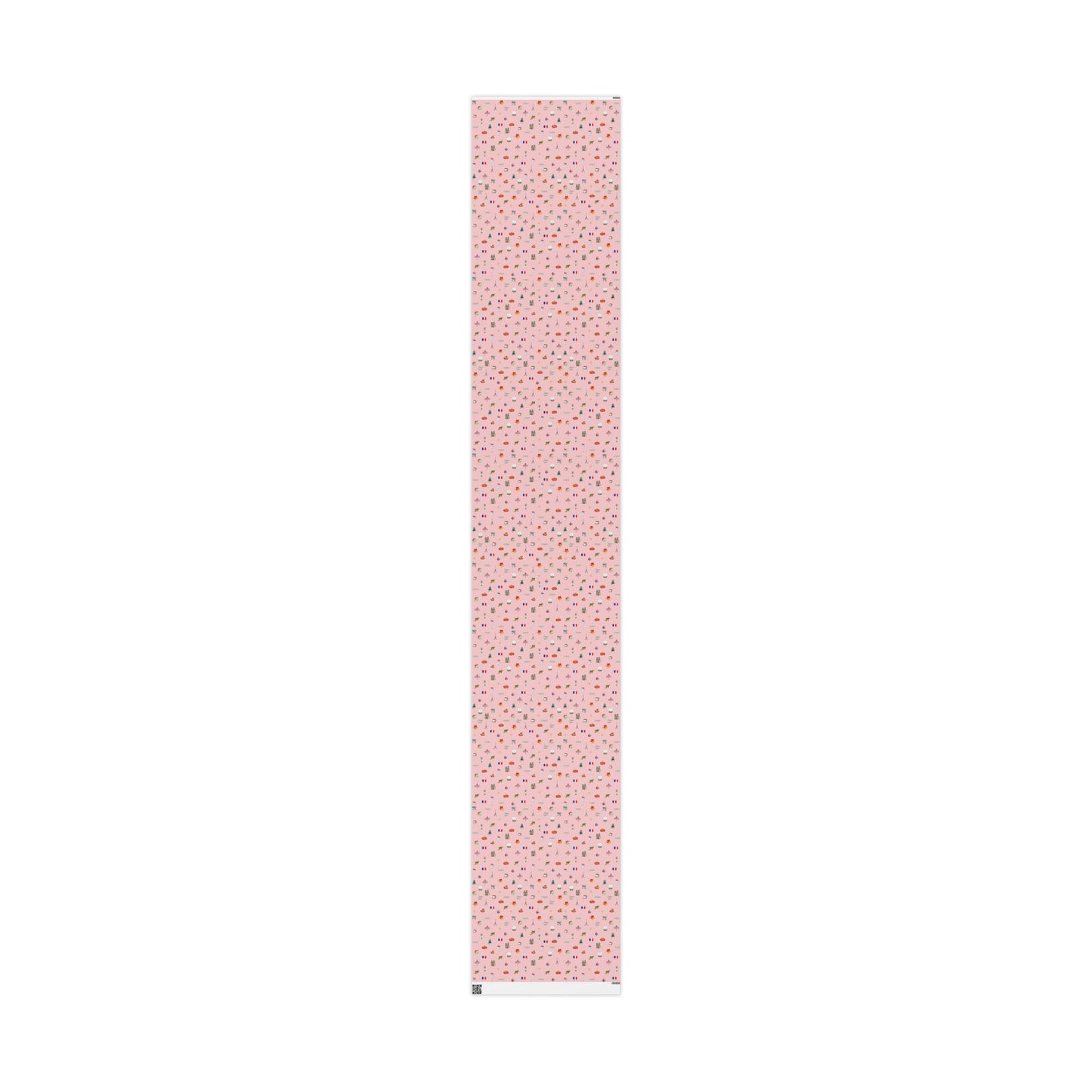 Paris France Pink Themed Christmas Festive Whimsical Wrapping Paper For Holiday, Christmas Gifts