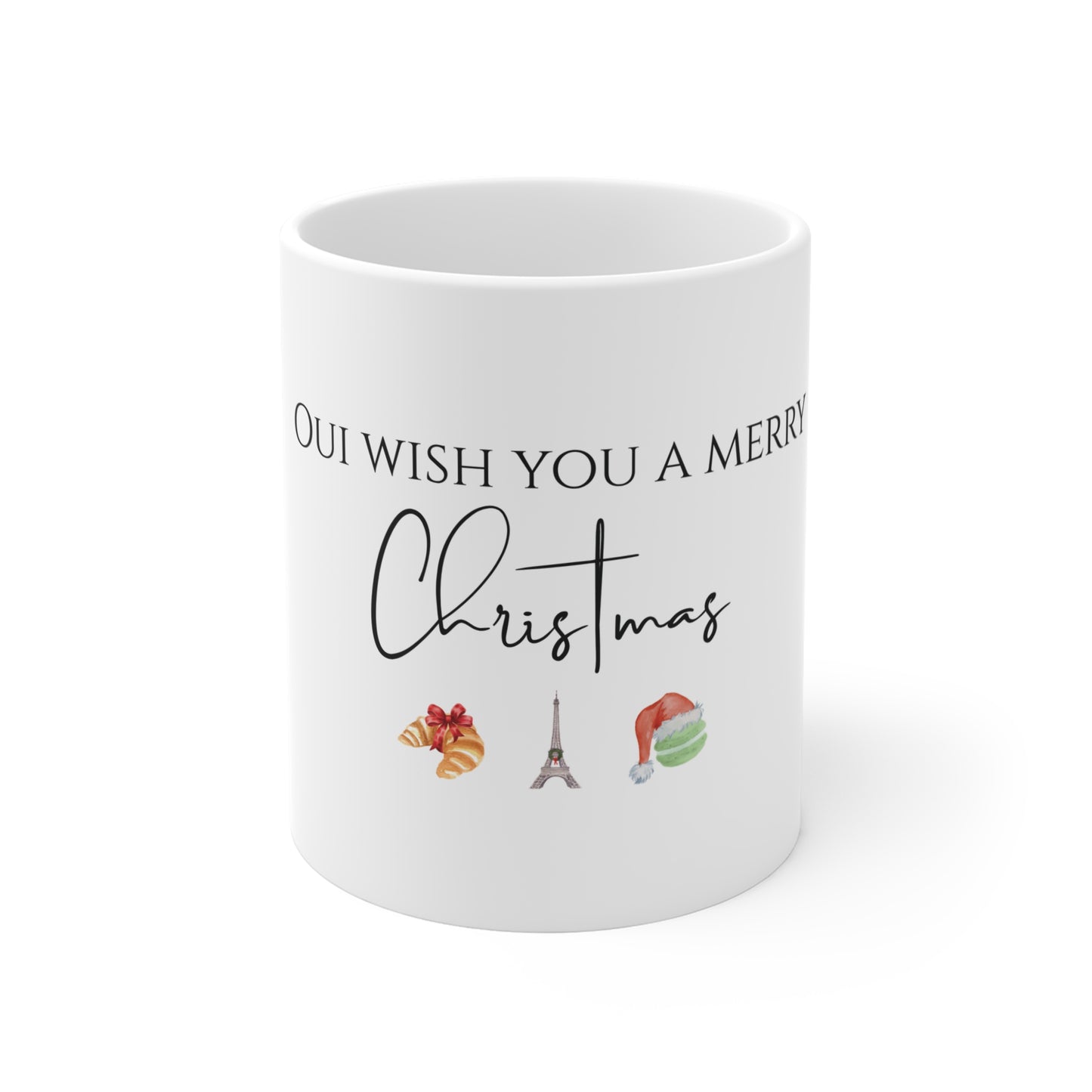 Oui Wish You a Merry Christmas Mug French-Inspired Holiday Mug