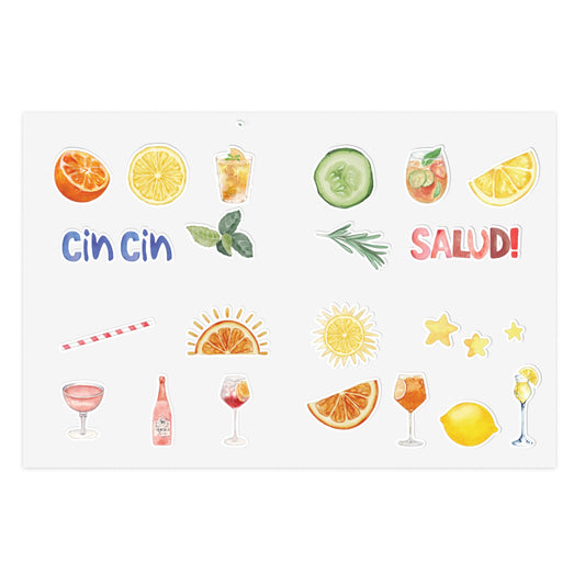 Apertivo Escape- Sticker Sheet Euro Summer Drink Designs