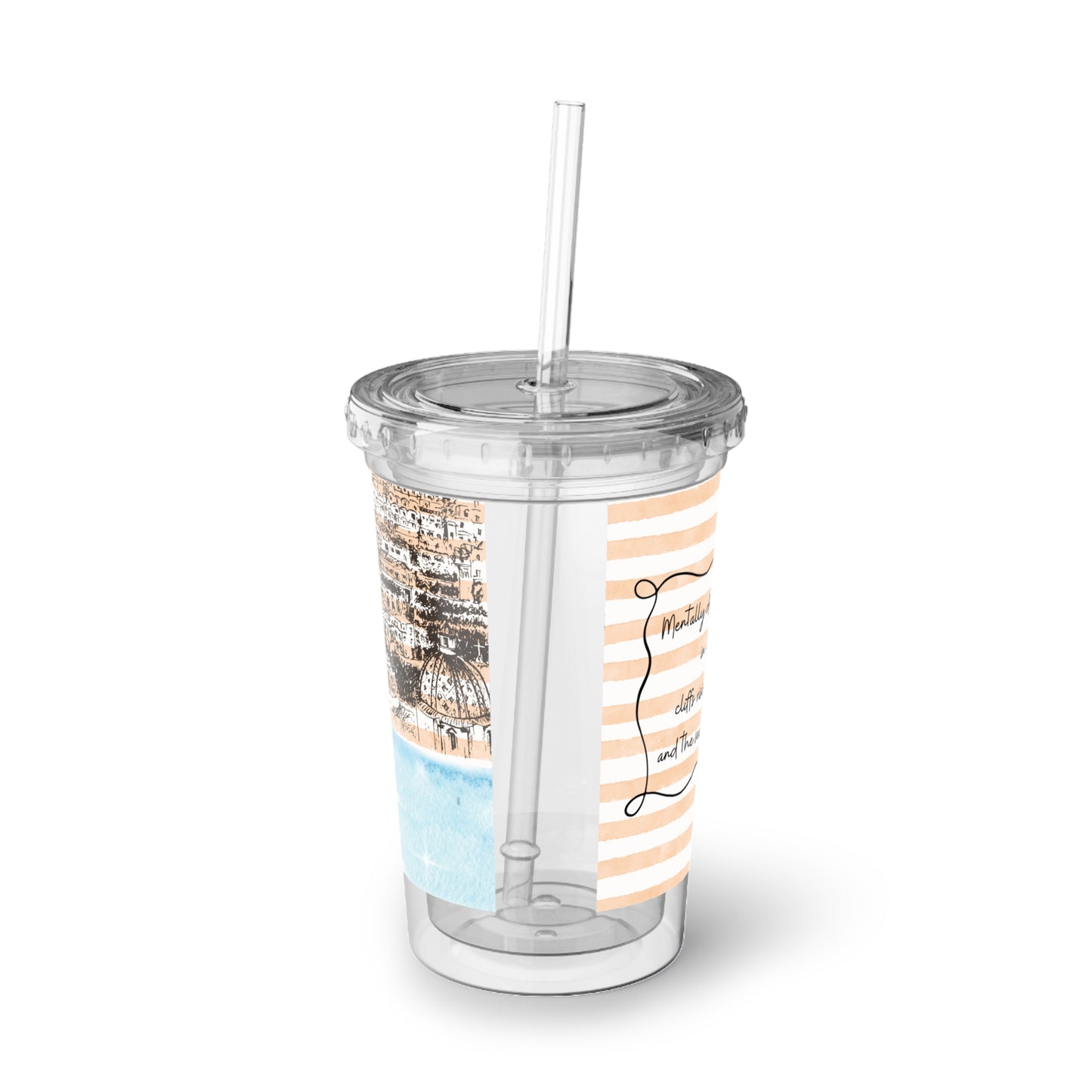 Mentally Drinking An Iced Coffee in Positano- Travel Vignette Acrylic Tumbler