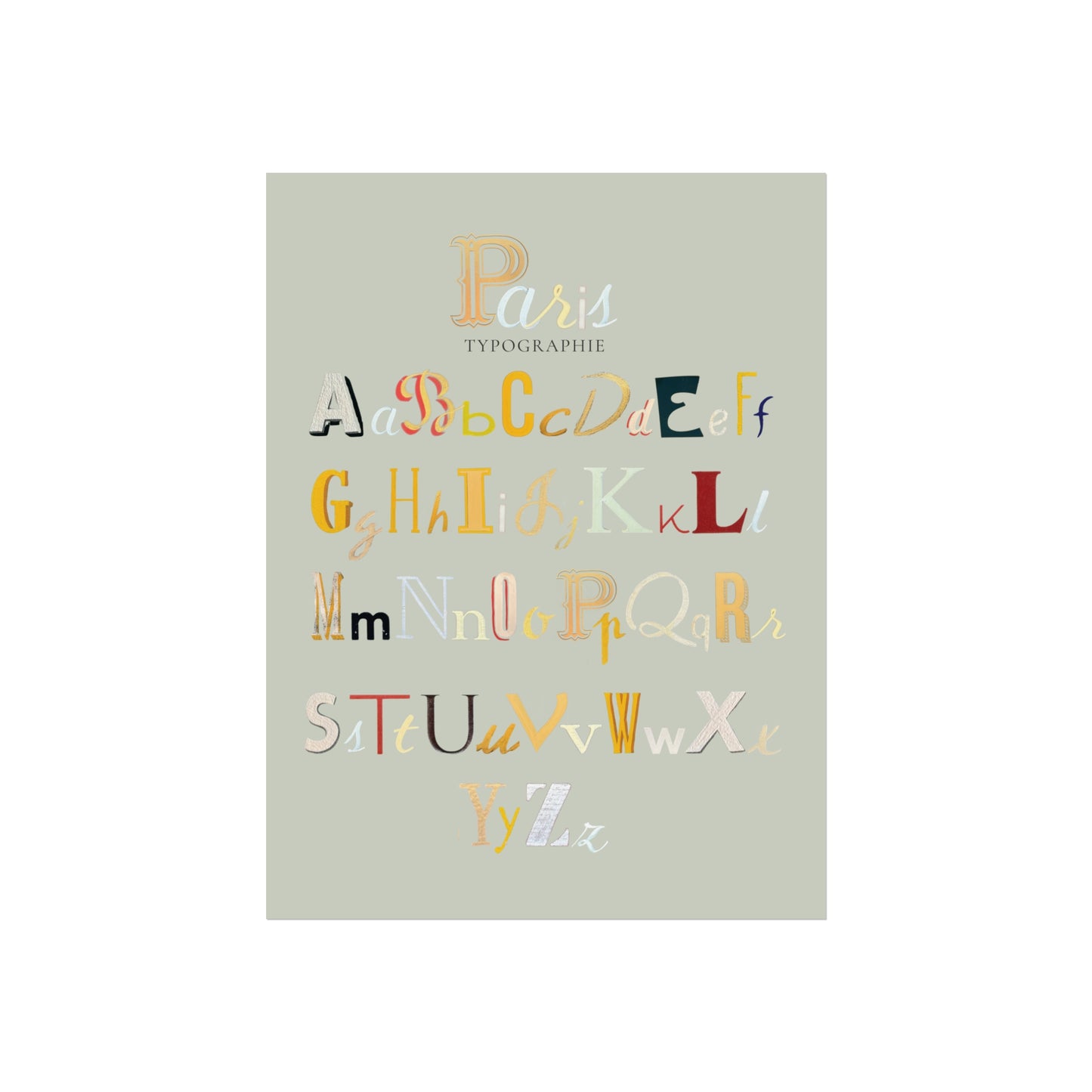 Paris Typography Alphabet Poster | Fine Art Poster I Paris Gift